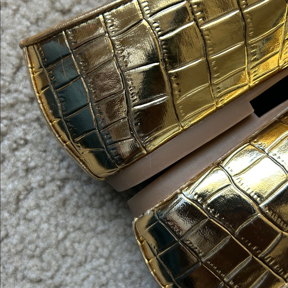 LOFT Gold Crocodile Pattern Flats - Picture 6 of 11